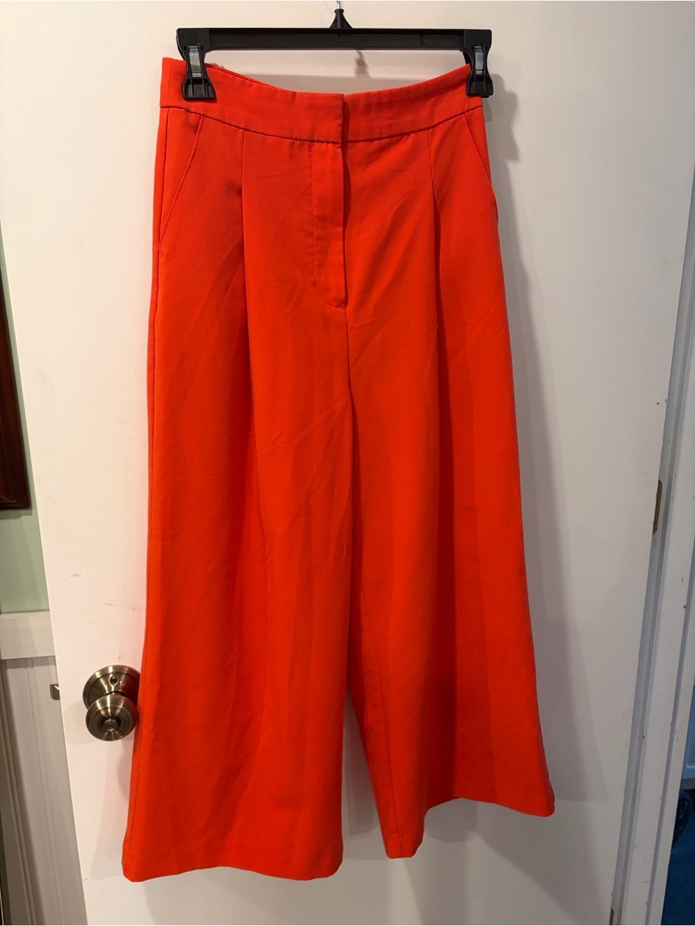 Primark size 2 Wide-Leg High-Waist Pants in Bright Orange